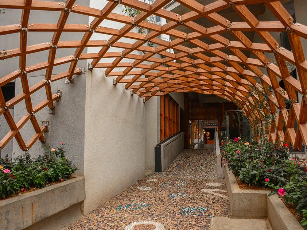 Outdoor Bamboo Flower Stand