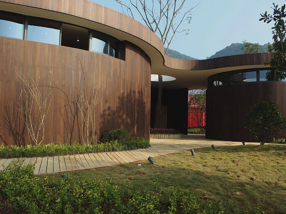 Outdoor Bamboo Wall Panel Application